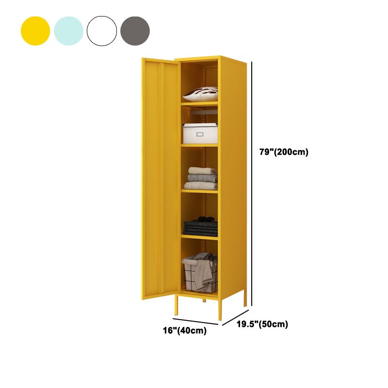 Steel Contemporary Wardrobe Armoire With Legs Hinged Storage Cabinet