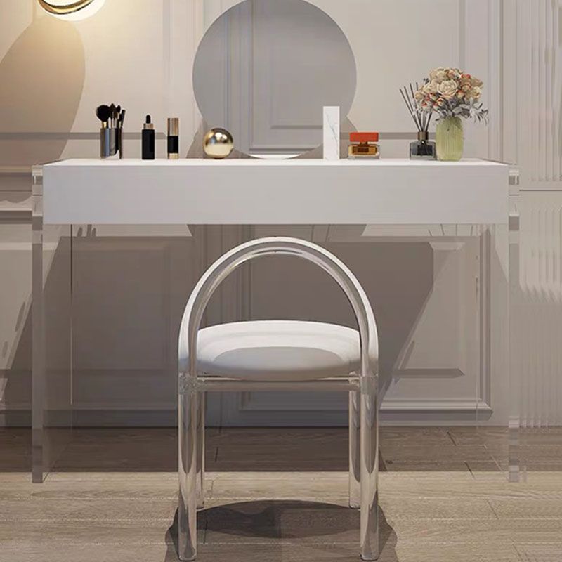 Modern Engineered Wood Makeup Dressing Table Stool Black/ White