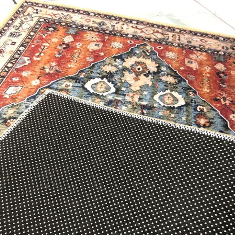 Einfacher mehrfarbiger marokkanischer Teppich Polyester Blumendruckfläche Teppich nicht rutschfest