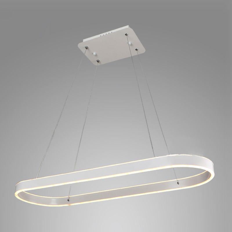 Modern Style Linear Shape Island Lighting Ideas Metal 2 Light Island Pendants in White