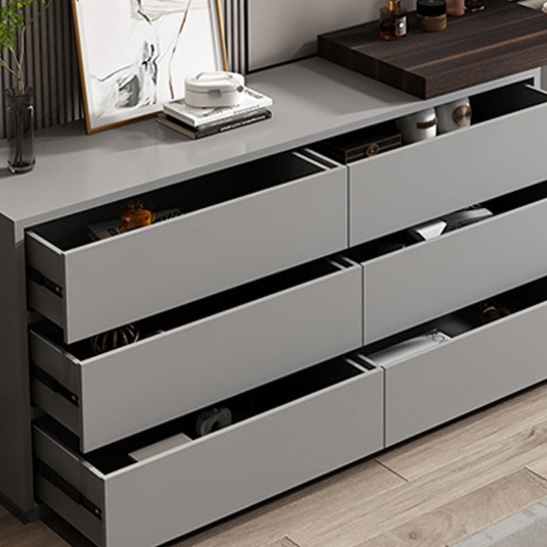 Modern 6-Drawer Flip-top Makeup Vanity Set with Mirror and Stool