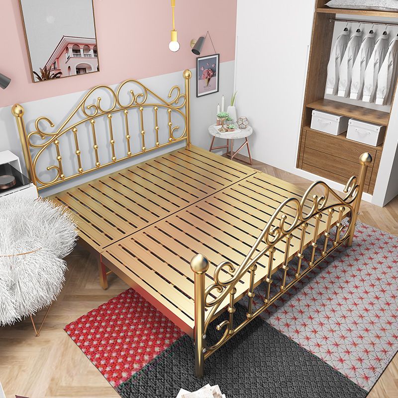 Contemporary Style Standard Bed Metal Bed Frame with Headboard