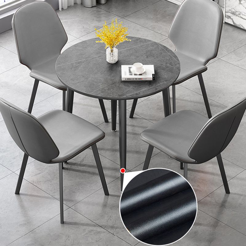 Mesa de comedor de estilo moderno Mesa de comedor de piedra sinterizada con marco negro