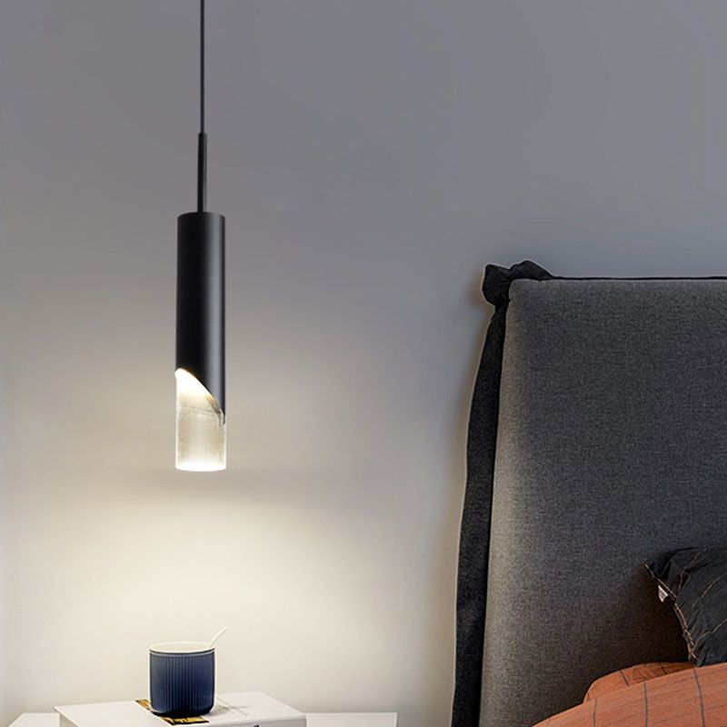 Stile moderno Acrilico Acrilico Ampiccamento Luci a sospensione Lampade cilindriche per camera da letto