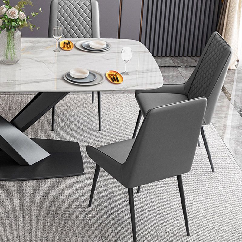 Industrial Upholstered Arm Dining Chair Kitchen Parsons Side Chair