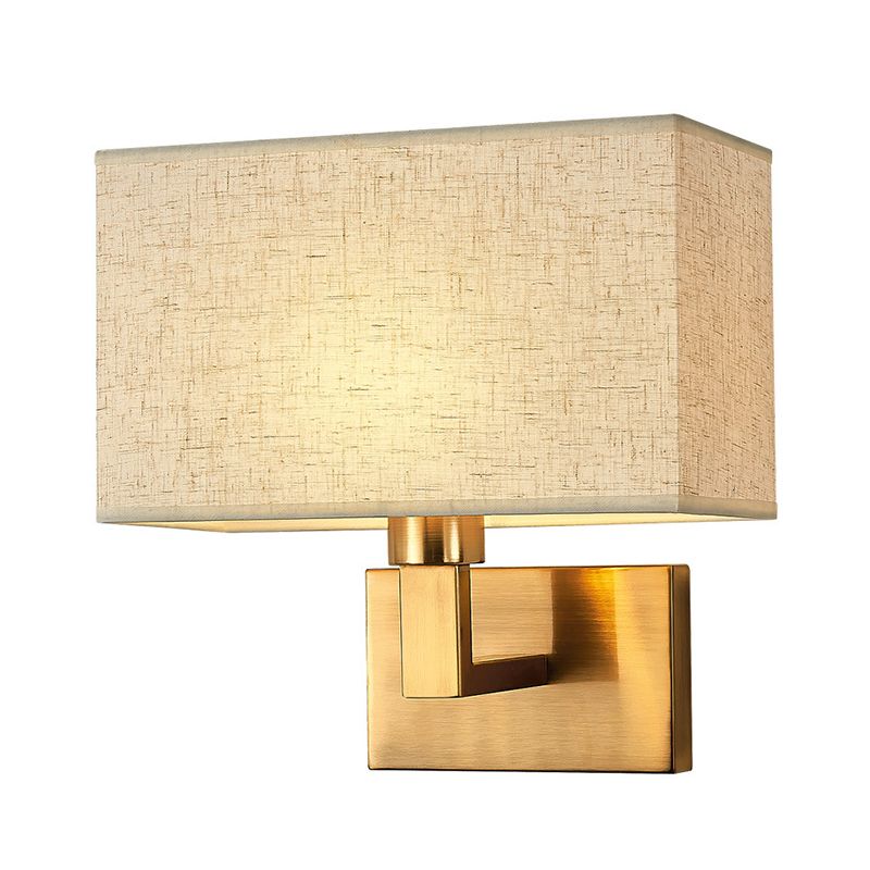 1 - Light Wall Sconce in Black / Gold Metal and Fabric Post Modern Wall Light