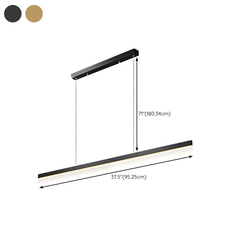 Linear Hanging Lamp Modern Mental 1 Light Hanging Light for Dining Room