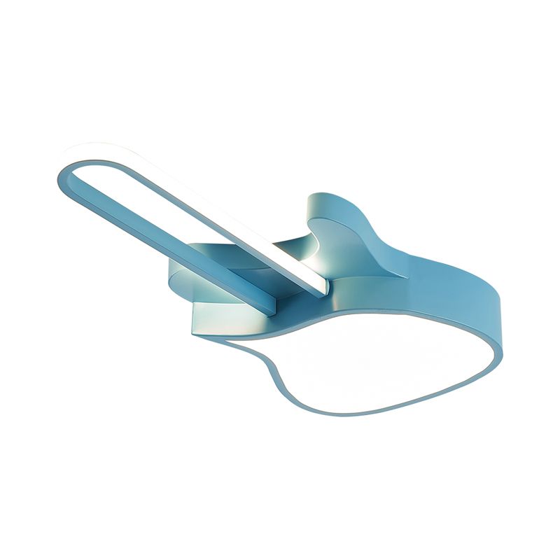 23"/26" W Gitaarvorm Inbouwverlichting Cartoon Acryl LED Blauw/Roze Plafondlamp voor Slaapkamer, Warm/Wit Licht