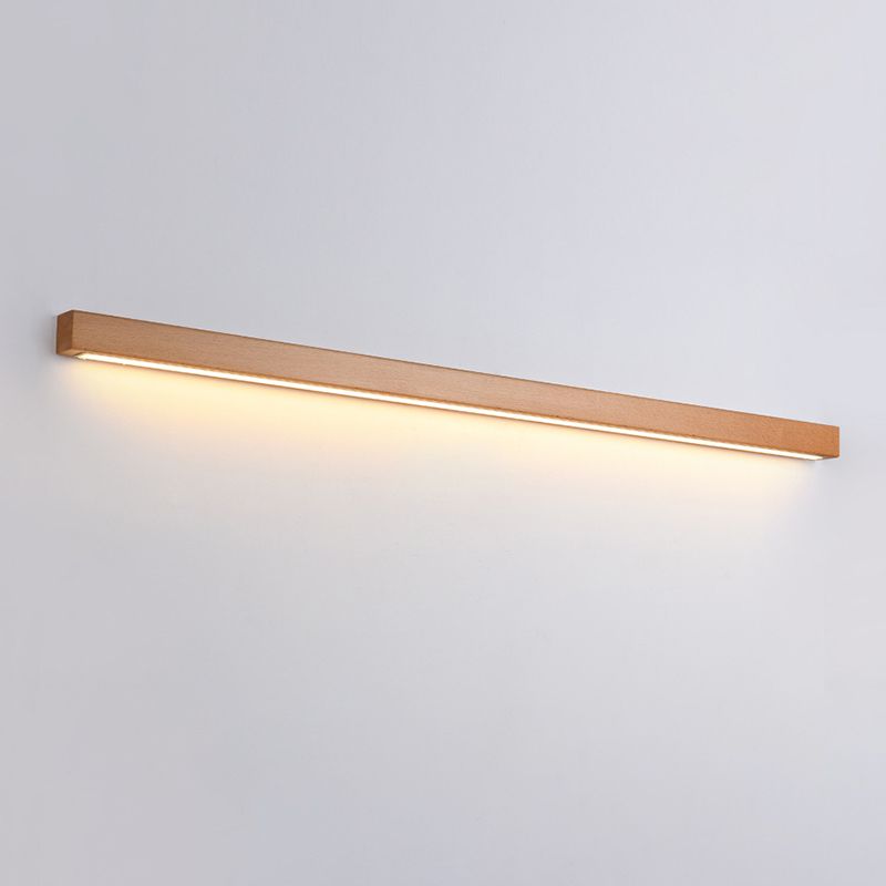 1 Light Linear Wall Sconce Lights Minimalist Wood Wall Mounted Lamp