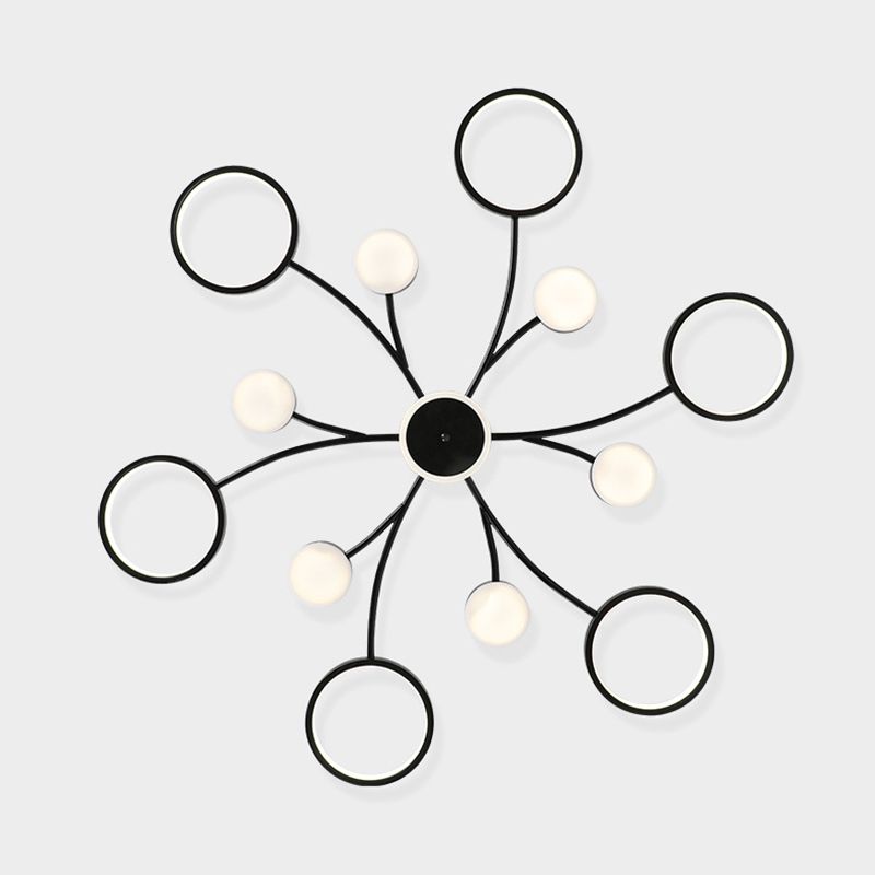 Modern Round Flush Ceiling Lights Metal Multiple-Light Ceiling Lighting