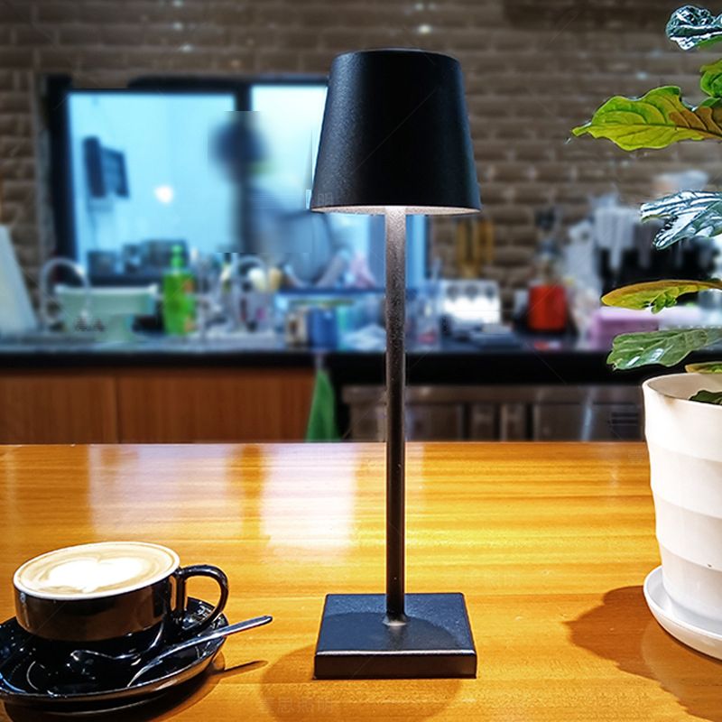 Metal Cylinder Night Table Lamps Modern Style 1 Light Table Light