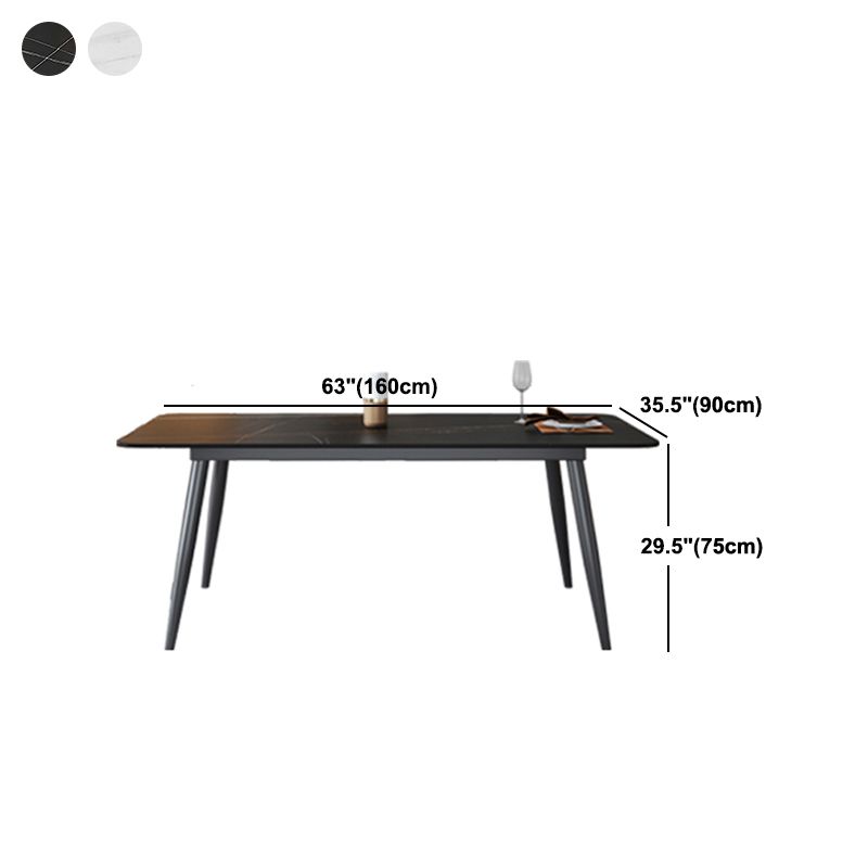Sintered Stone Industrial Kitchen Desk Rectangle Dining Room Table