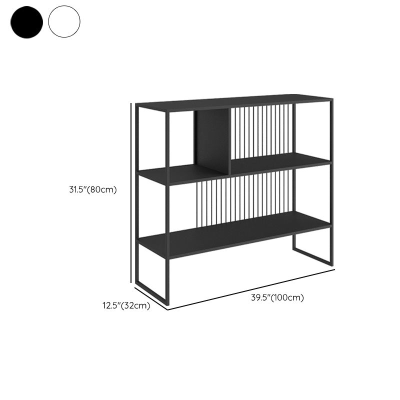 Contemporary Horizontal Metal Bookshelf Open Back Bookcase with Shelves
