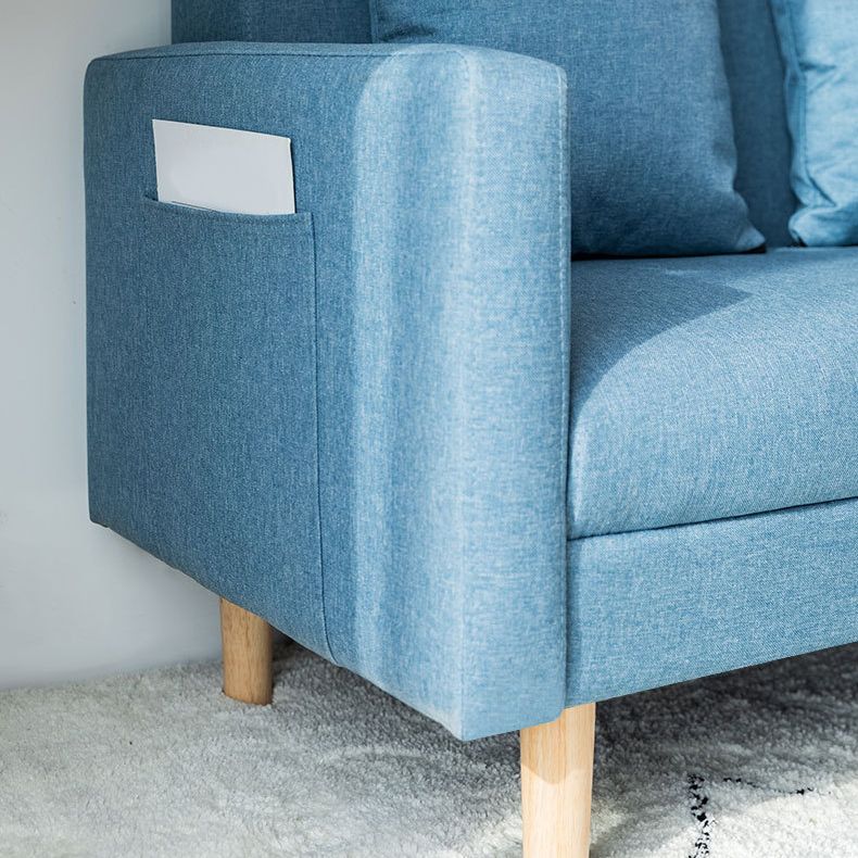 Scandinavian Tight Back Sofa with Storage and Square Arm 65H