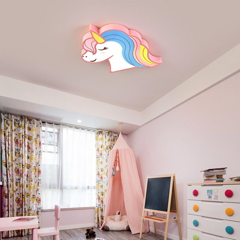 Plafonnier affleurant de forme unique en métal Style enfant 1 éclairage encastré