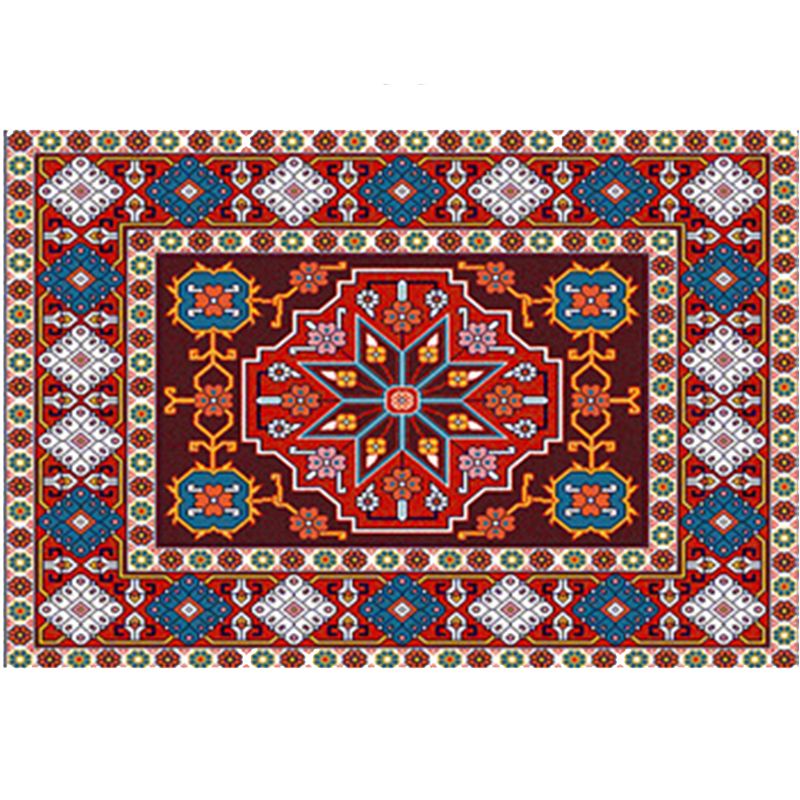 Bohemian Multicolor Carpet Polyester Area Carpet Stain Resistant Rug for Living Room