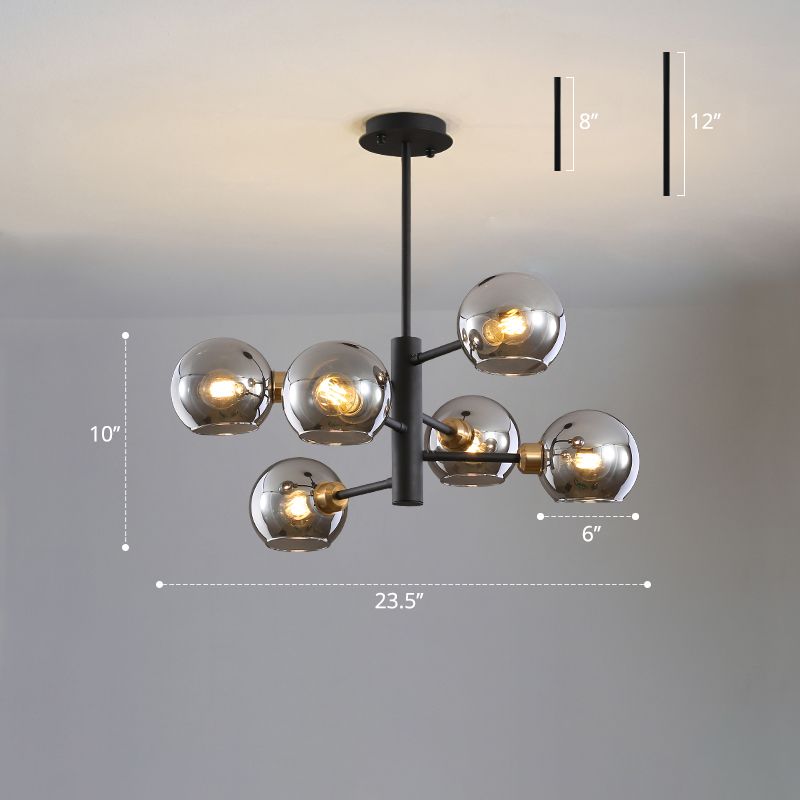 Lámpara colgada con cúpula de estilo de vidrio de estilo posmoderno accesorio de iluminación de lámpara