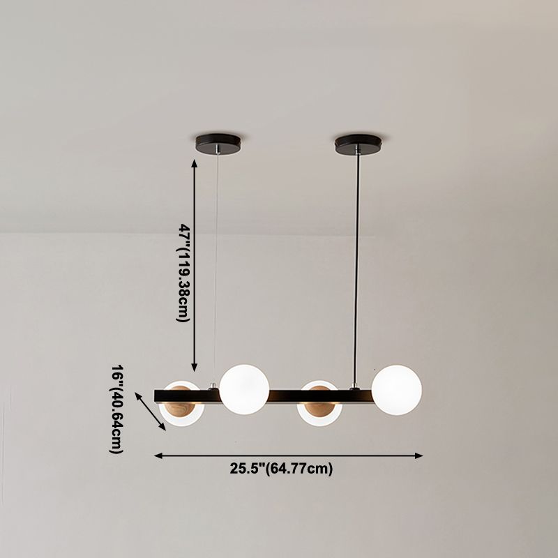 Brown Hanging Ceiling Light White Glass Modern Island Lamps for Dining Room