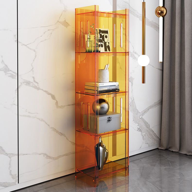 Standard Closed Back Bookshelf Scandinavian Rectangle Acrylic Bookcase