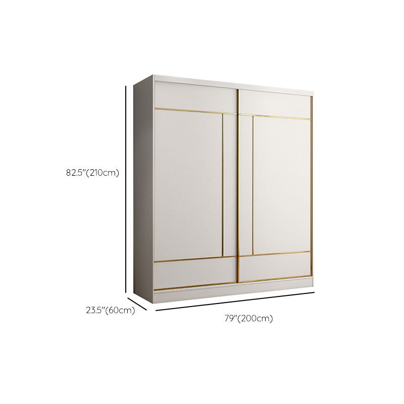 White Colour Wooden Wardrobe Cloth Rod Included Wardrobe Closet for Home