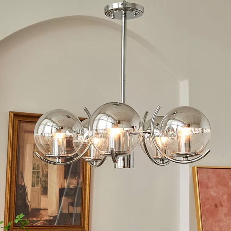 Postmodern Style Globe Chandelier Light Metal Glass Pendant Light for Kitchen