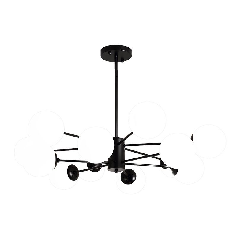 Moderne stijl kroonluchter verlichtingsbevolking bolvormige vorm glas hanglicht voor slaapkamer