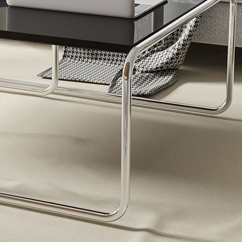 Square Steel Sled Coffee Table Modern 2 Nesting Cocktail Table