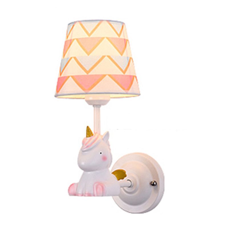 Cartoon Style Wall Light Fabric Shade Wall Lamp for Children's Room (Included Doll)