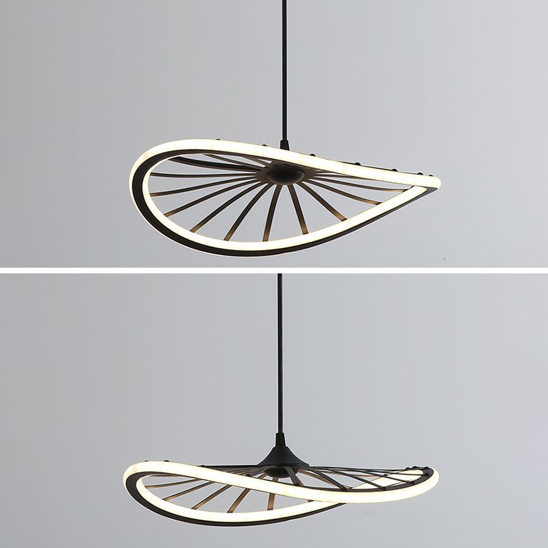 Luz colgante de negro de colgante en forma de alambre de alambre de hierro para el comedor para comedor