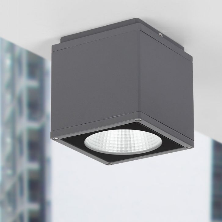 Lámpara cuadrada de montaje empotrado, lámpara tradicional de 1 luz cerca del techo para balcón
