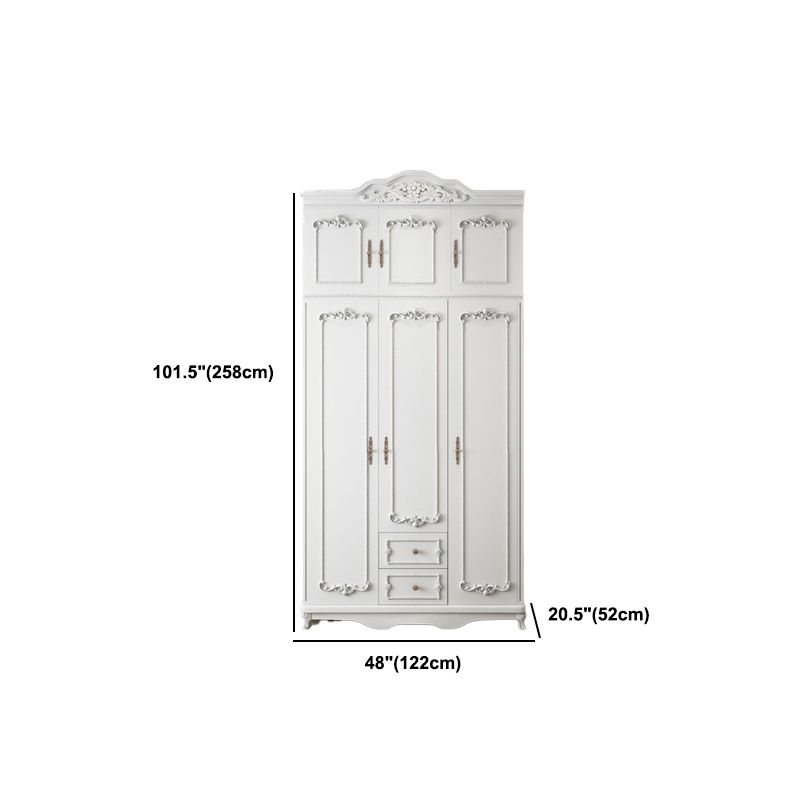 Bedroom Hinged Door Storage Cabinet Manufactured Wood French Country Cabinet with Drawers