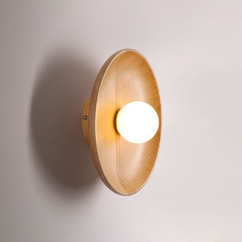 Modern Simplicity Wall Sconce Wooden 1-Light Wall Light for Interior Spaces