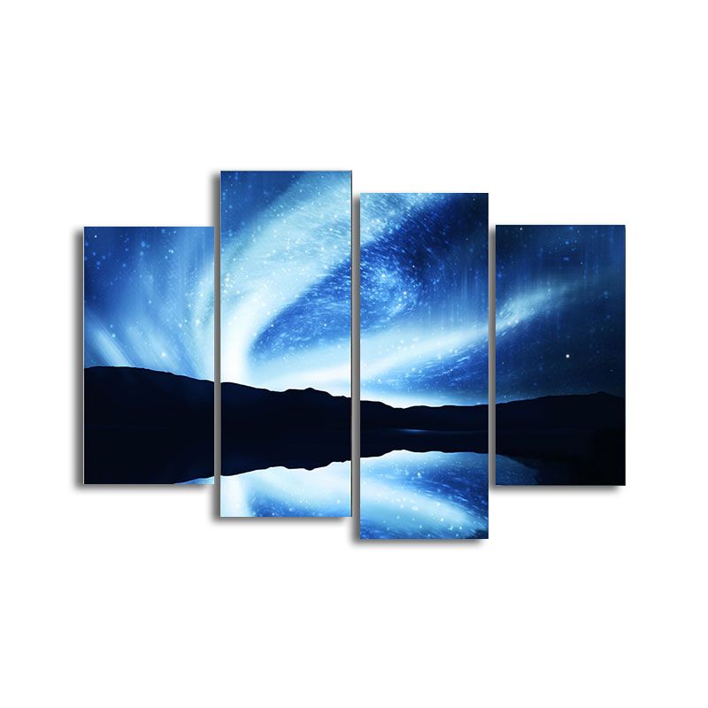 Kids Style Stars Spiral Paintings Dining Room Wall Art Decor in Blue, Multiple Sizes