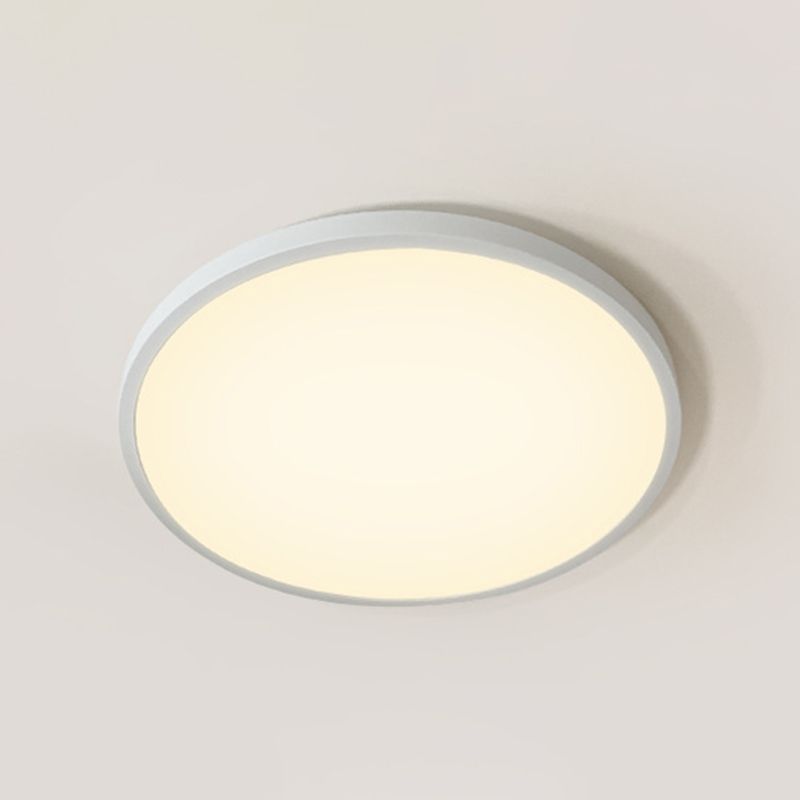 Modern Round Flush Light Fixtures Metal 1 Light Flush Mount Ceiling Fixture