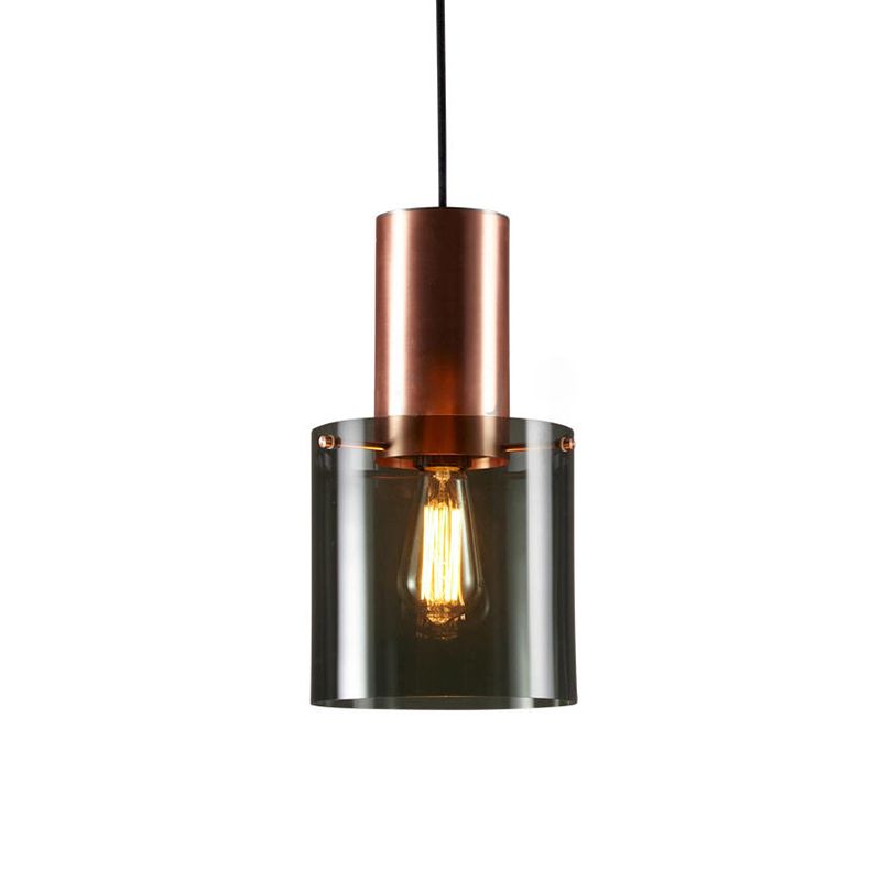 Rose Gold/Gold Bottle Pendant Lamp Modern Style 1-Bulb Smoky Grey Glass Ceiling Hang Light for Kitchen Bar