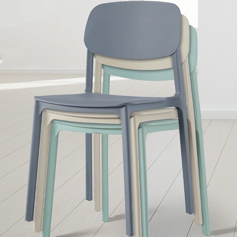 Modern Style Chair Dining Open Back Armless Chair for Kitchen with Plastic Legs
