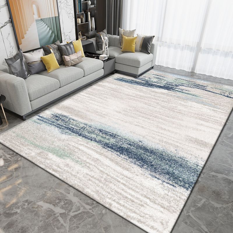 Light Gray Graphic Carpet Polyester Simple Carpet Washable Rug for Drawing Room