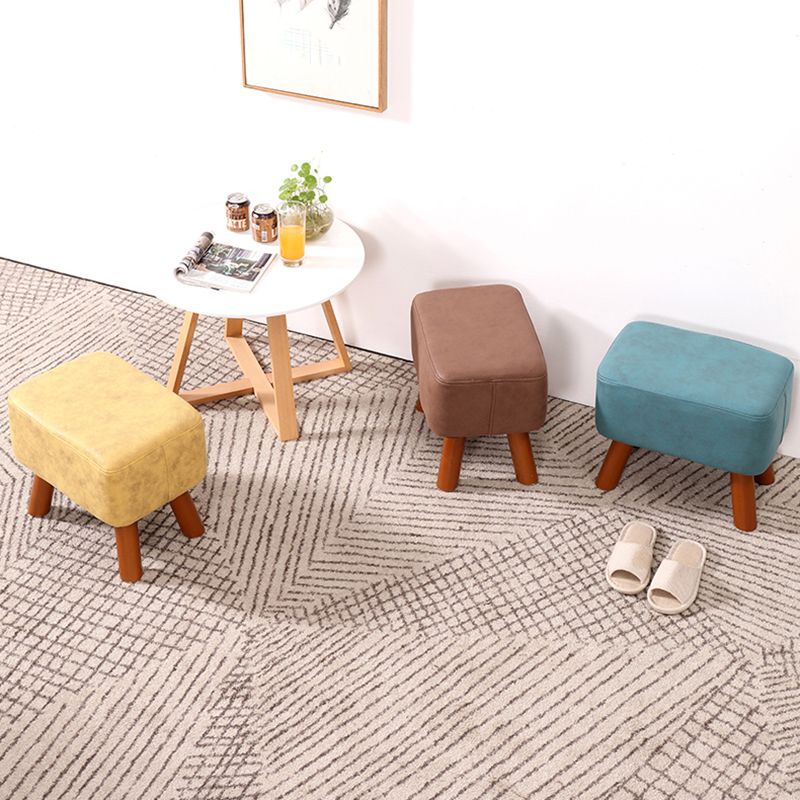 Contemporary Standard Stain Resistant Pure Color Leather Indoor Standard