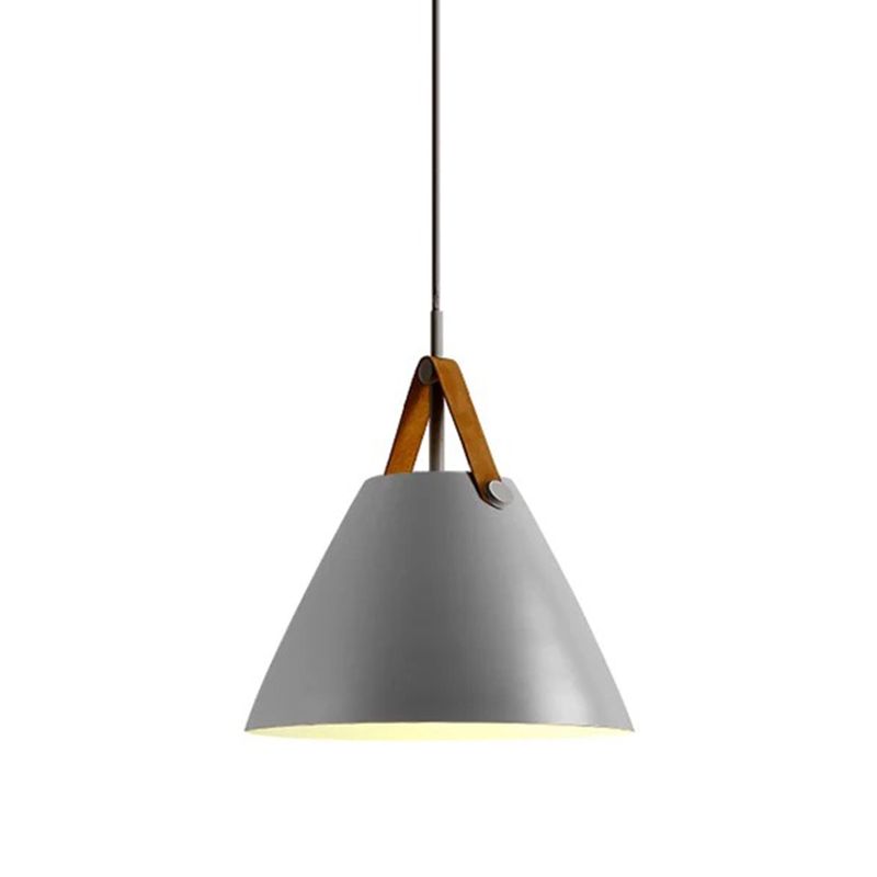 Forme du cône de style moderne Métal de lampe de suspension 1 Lumières éclairées pour le café