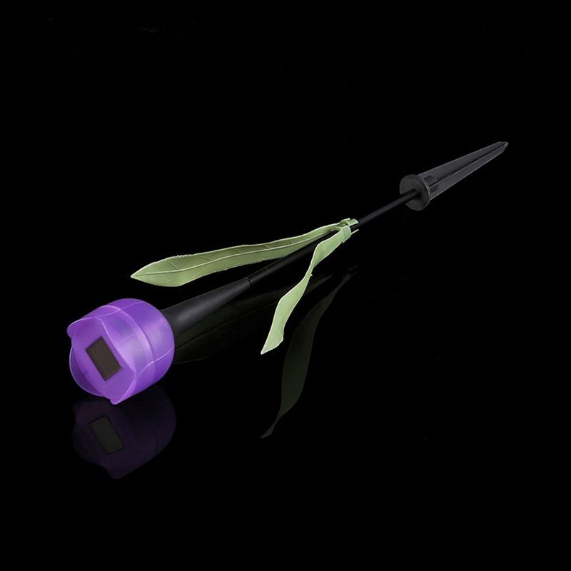 Contemporary Artificial Tulip Solar Ground Light Plastic Backyard LED Landscape Light