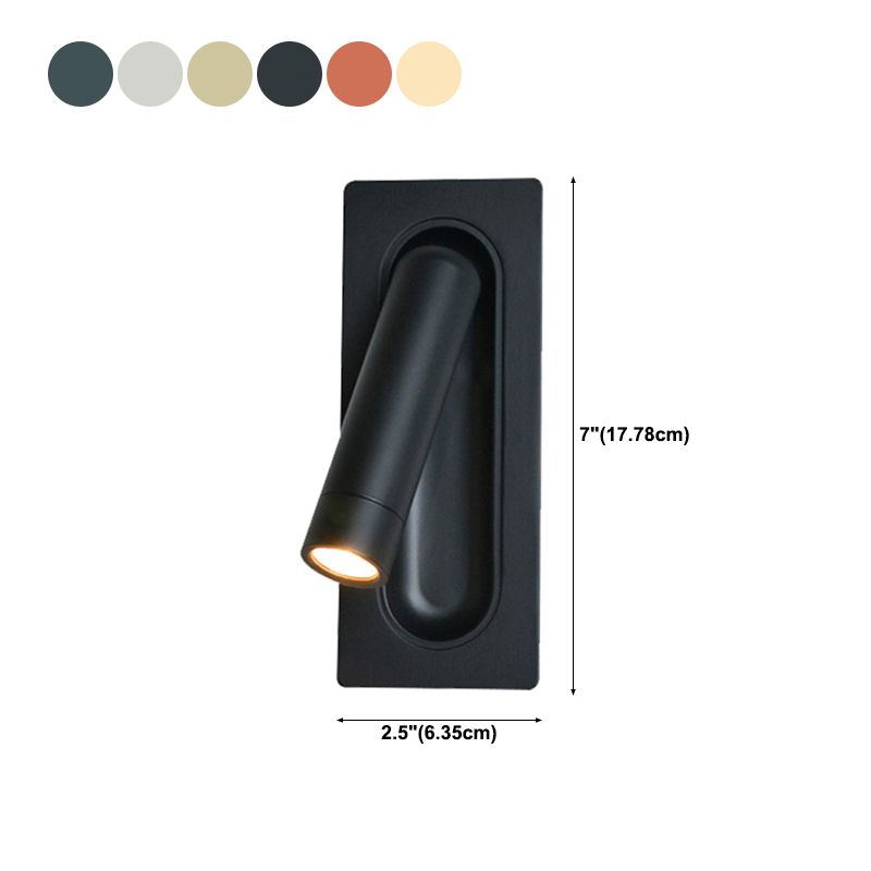 1-Light Cylinder Wall Mount Light Modern Style Metal Reading Wall Lamp