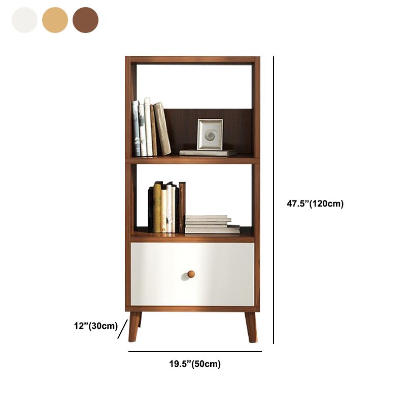 Modern Solid Wood Bookcase 20-inch Standard Bookshelf for Home