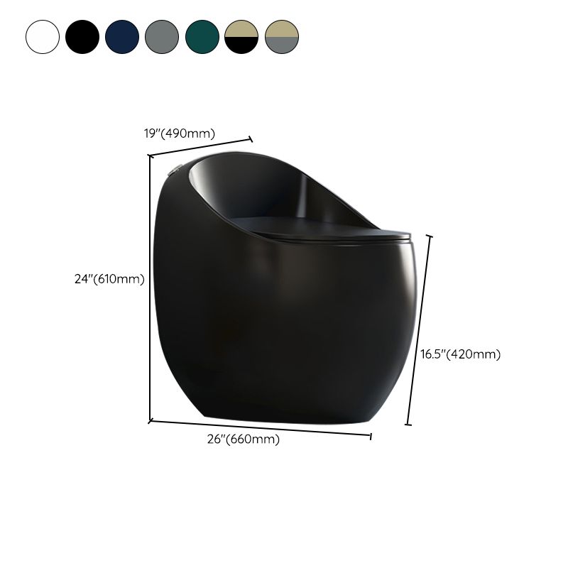 Modern Seat Included One Piece Toilet Round Floor Mounted Toilet Bowl for Washroom