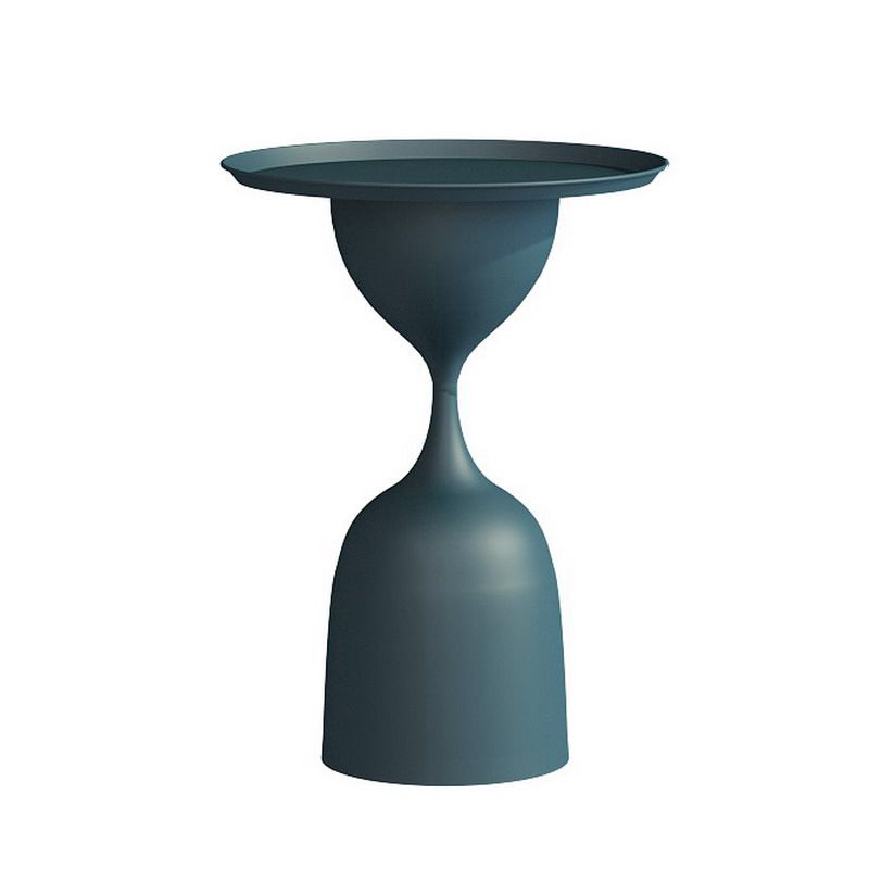 11.8" inch Wide Mid-Century Sofa Side Accent Table Metal Pedestal End Table