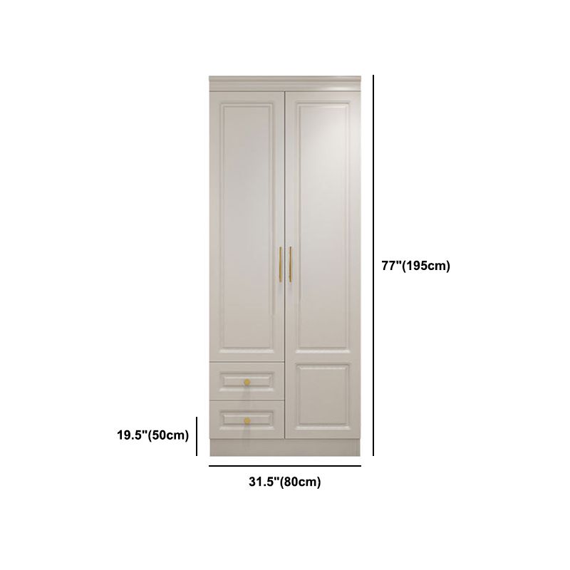 Modern Style Wooden Wardrobe White Colour Soft Close Drawer Wardrobe Closet