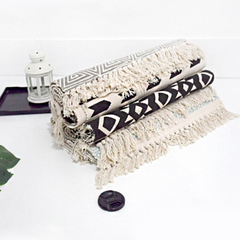 Lässiger böhmischer Teppich mehrfarbiger geometrischer Teppich -Haustier -Teppich für tolles Zimmer