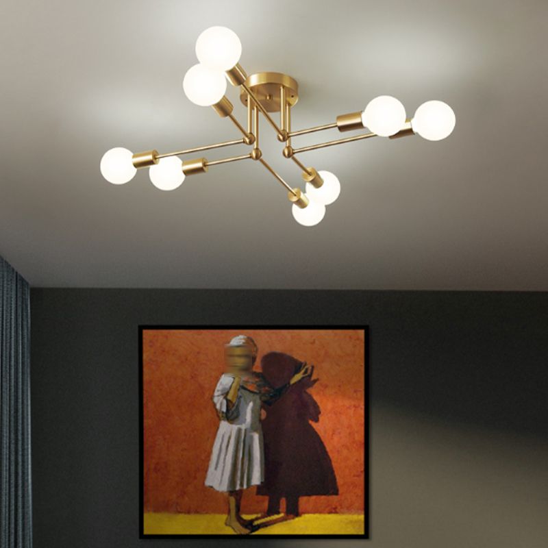 Industrial L Ceiling Lamp Minimalist Flush Mount Light Fixture for Bedroom