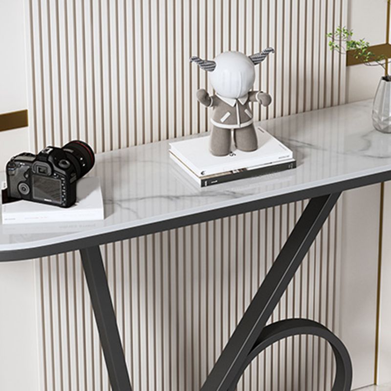 31.5-inch Tall Glam Console Table Scratch Resistant Stone End Table