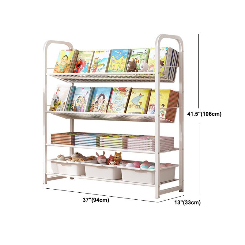 Metal Bookcase Matter Finish Contemporary Etagere Shelf Bookcase