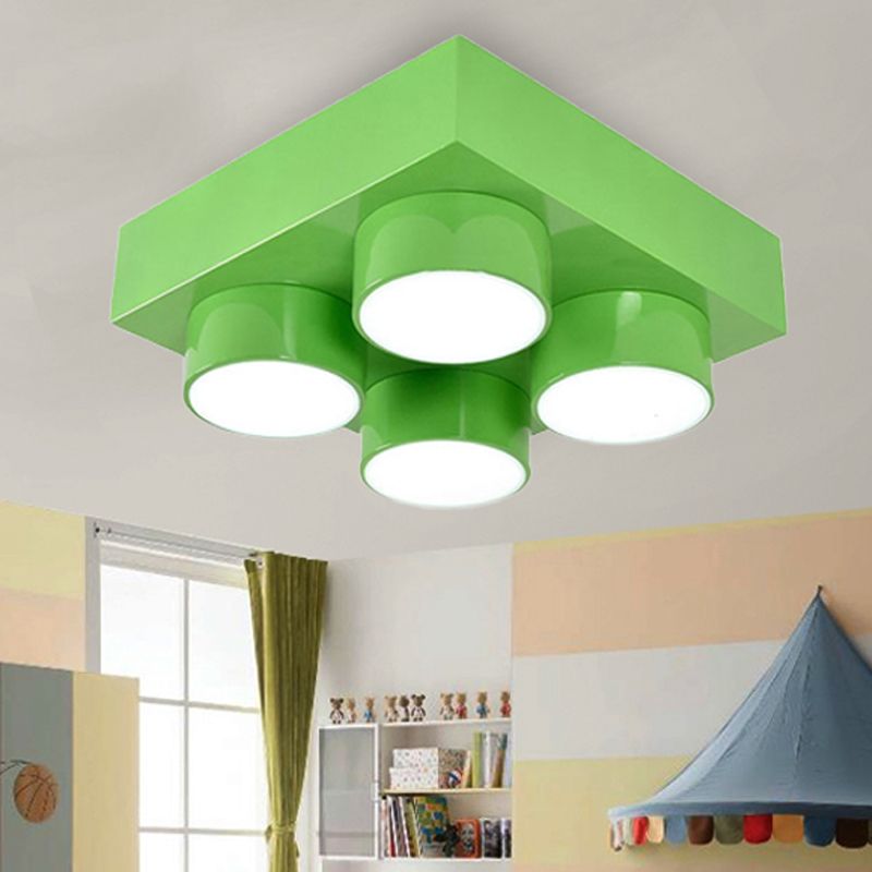 Modern Simple Flush Mount Light Rechthoek Multi-head metalen plafondlamp voor keuken